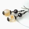 Agate and crystal vintage style earrings