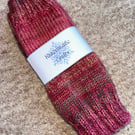 Hand Knitted Fingerless Wrist Warmers in Pink and Beige
