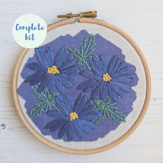 Anemone embroidery kit