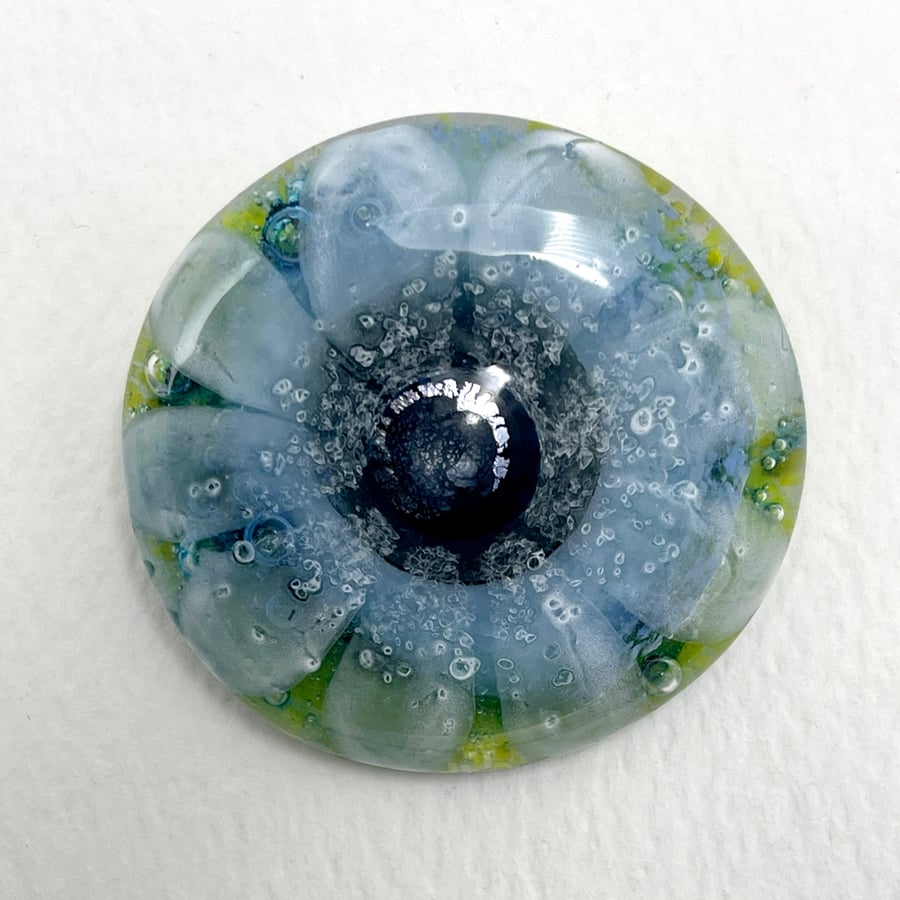 Fused Glass Flower Brooch