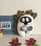 Handmade Soft Toy Deer Wish Guardian with silver Dandelion, nursery, gift - Image 3