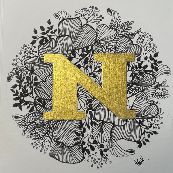 Gold Letter Card