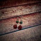 Gemstone & Wooden Bead Earrings