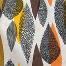 RETRO LEAF Black White Black Orange 50s 60s Vintage Fabric Lampshade option 