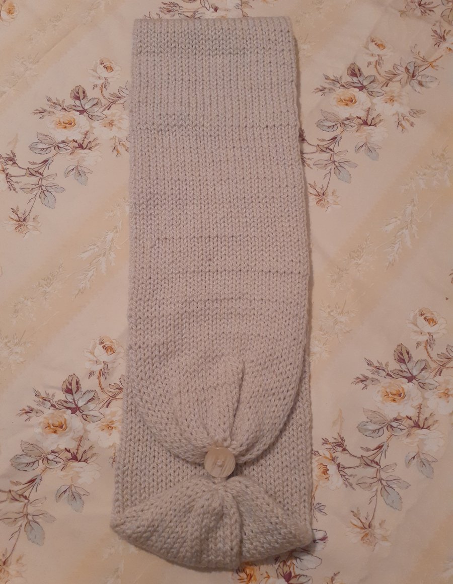 Hand knit beige snood