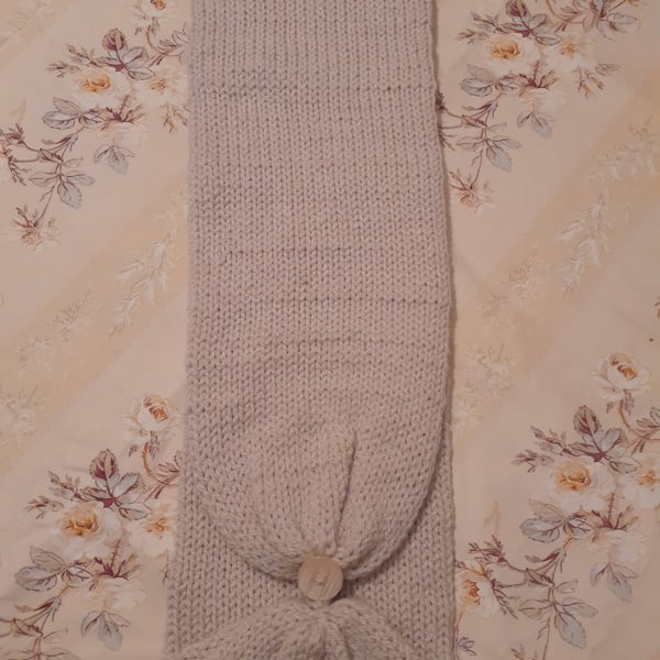 Hand knit beige snood
