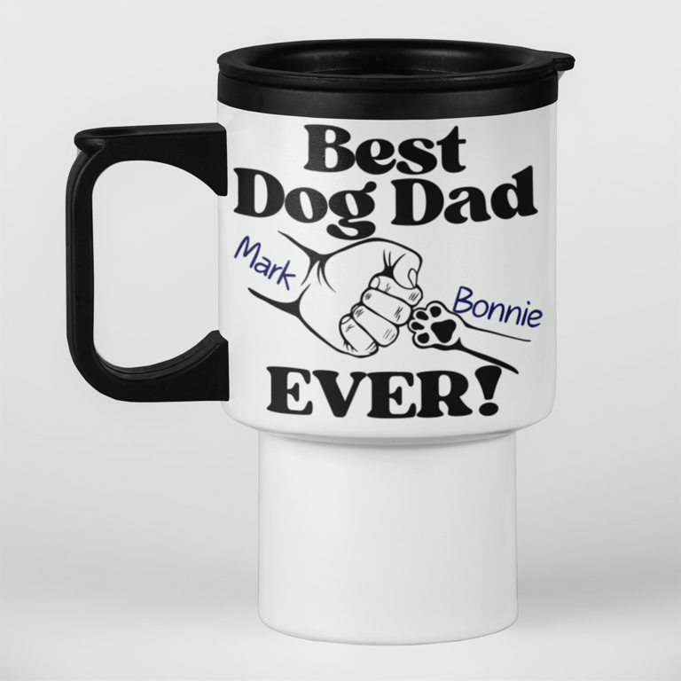 Personalised Best DOG DAD Travel Mug - Personalised travel mug Gift present