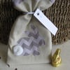 Linen Easter bunny gift bag.