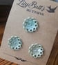 3 Vintage Pearly Green Buttons - Image 3