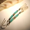 Turquoise,Quartz and Sterling Silver Feather Earrings