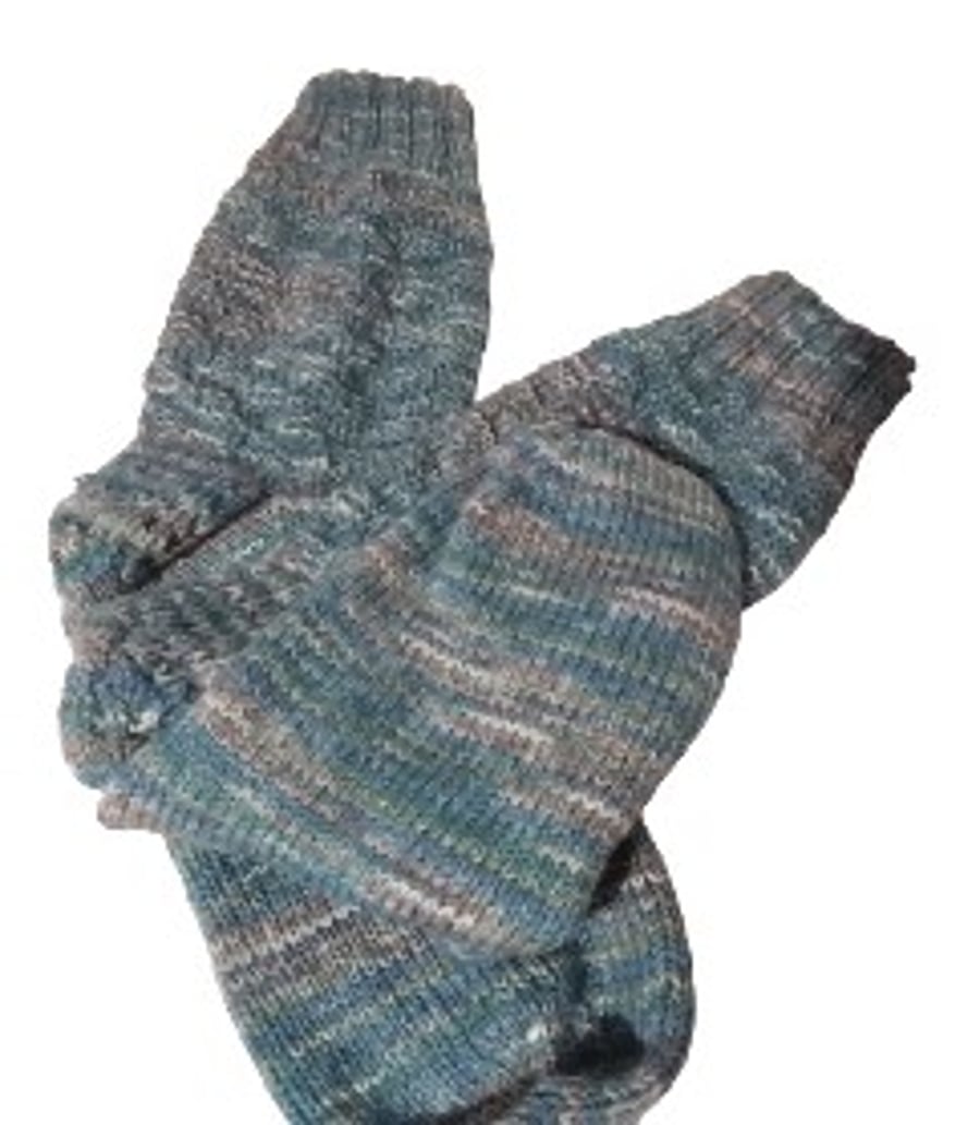 mens socks, boot socks, blue socks, large socks