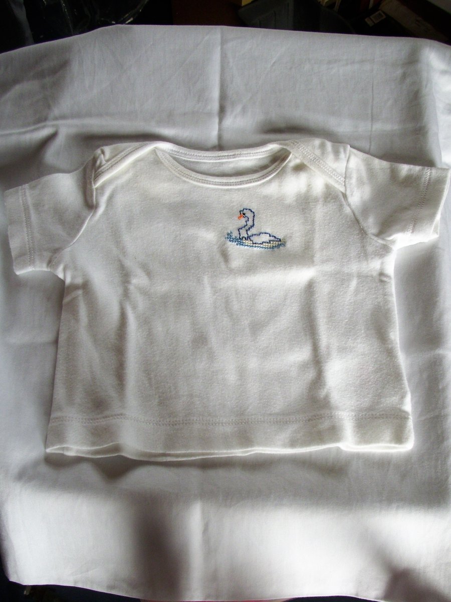 Swan T-shirt age 0-3 months