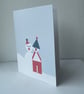 Modern graphic characters Christmas card pack of 6 cards with envelopes - Image 2