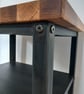 Vintage Metal Frame Side Table with Solid Oak Top - Image 4