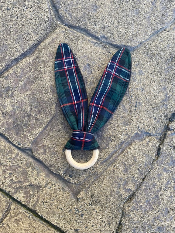 Scottish National Tartan Bunny Ears Teether