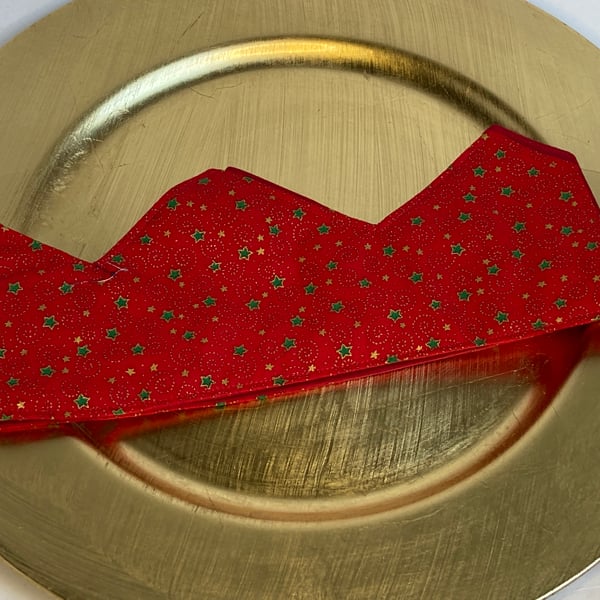 Pick and mix Christmas Crowns. Reusable, fabric party hat. Red with stars