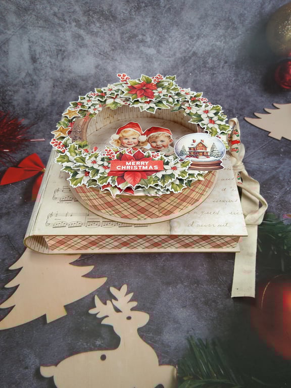 Handmade Christmas Camera Box with Shadow Frame and Gift Card space.