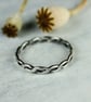 Twisted Silver Ring 1 mm Wire Dainty Stacking Rings - Image 3