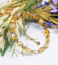 Citrine Memory Wire Beaded Bracelet