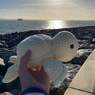 Handmade Lemon Plushie Sea Turtle: Soft Chenille Yarn