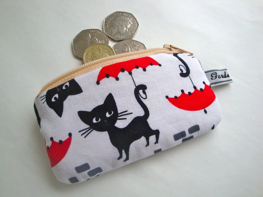 SALE Cotton Cat  Coin Purse - Kids purse 