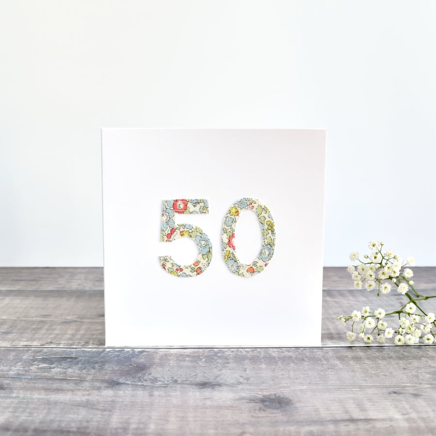 50th Birthday card, age 50 card, card for 50 year old, 50th Anniversary card