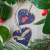 2 gift tags Christmas woodland wooden decorations decoupage