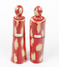 Handmade and Hand Painted Salt and Pepper Grinder Set - Ceramic Mills