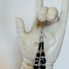 Glamorous black and silver dangle earrings 