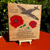 Lest We Forget Wooden Plaque – Bespoke Remembrance Sign – Memorial Wall Art – Ha