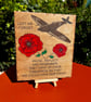 Lest we forget bespoke wooden plaque 