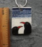 Handmade Ceramic Choughs on the beach pendant - Image 4