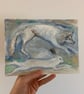 Wolf And Snowy Hare Painting - Image 5