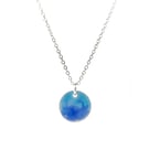Silver blue mix Rockpool pendant necklace - small