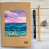 Embroidered seascape sketchbook, journal, drawing books or scrap book. 