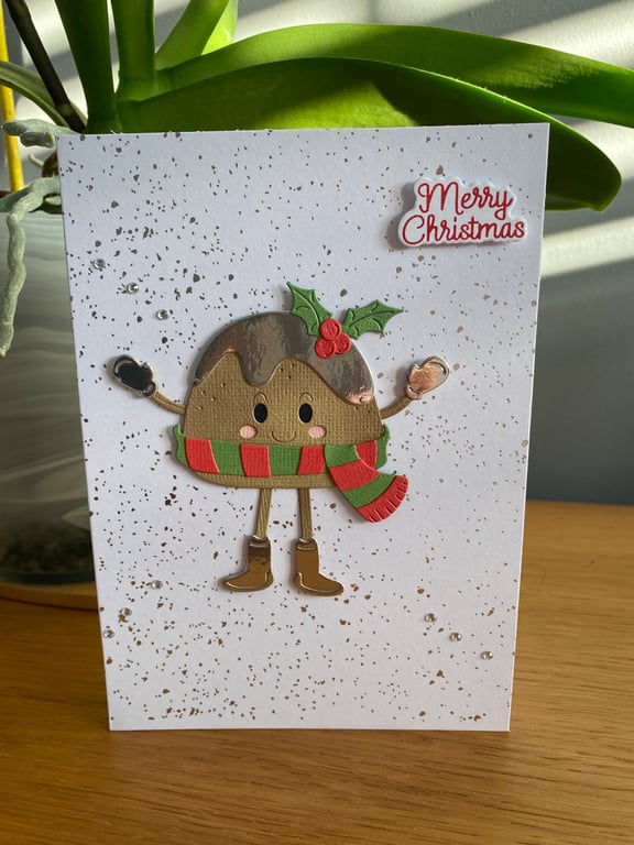 Handmade Figgy Pudding Christmas card 