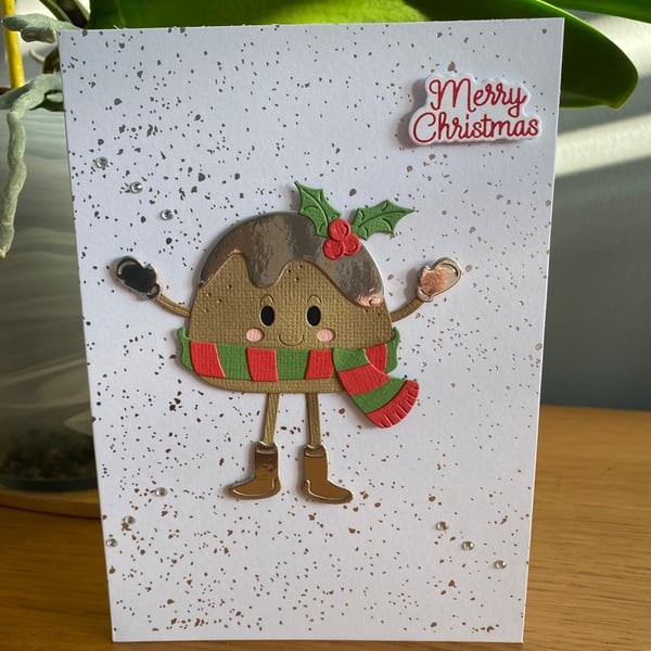 Handmade Figgy Pudding Christmas card 
