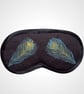 Navy Peacock Feathers Linen Lavender Infused Eye Mask - Image 2