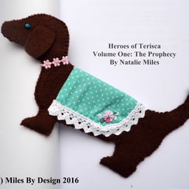 Brown Felt Dachshund Bookmark