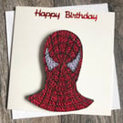 Handmade quilled birthday Spiderman card