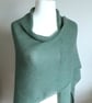 Large Alpaca Wrap, Shawl, Triangular, Green - Image 4