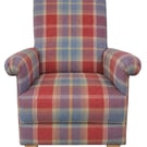 Tartan Armchair Porter Stone Balmoral Check Adult Chair Accent Ruby Red Purple