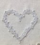 Hand Embroidered Greetings Card -Beaded Pearl Heart - Image 4