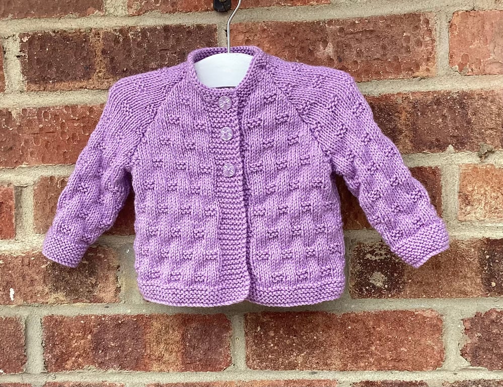Baby cardigan hand knitted 0-3 months 