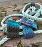 Hand knitted, lined headband featuring Celtic knot pattern SUMMER SEA - Image 7
