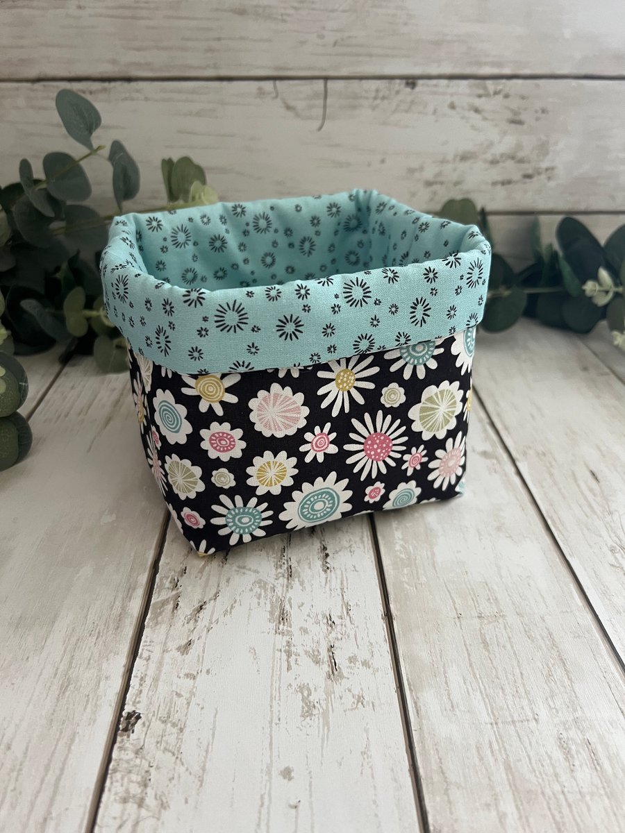 Fabric Storage Basket: Daisy Florals Bright Fabric