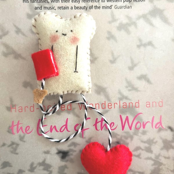 Handmade Felt Toast Bookmark, Book Lover Gift