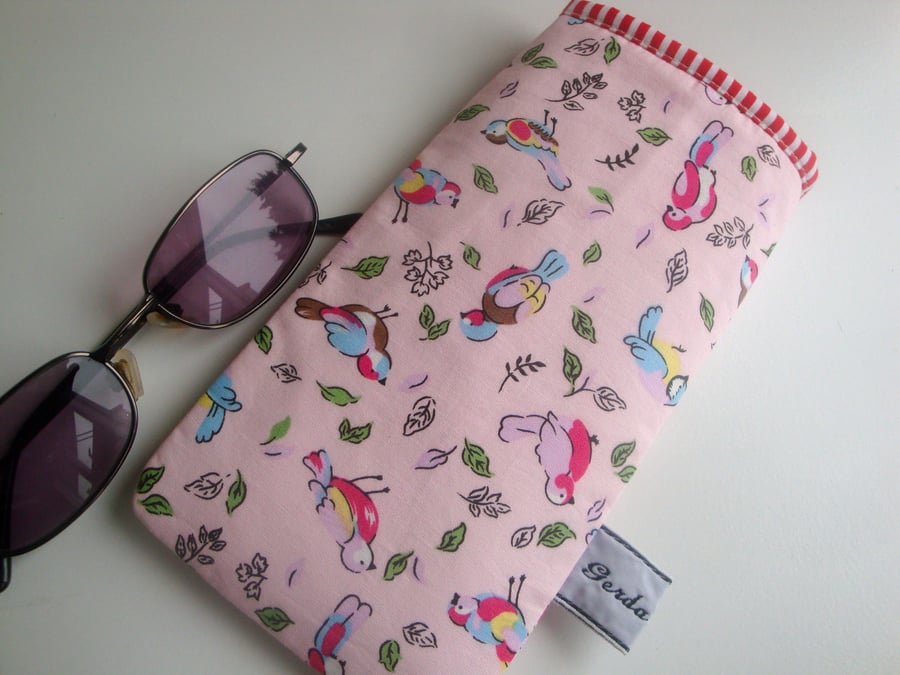 SALE Cotton Glasses case - birds 