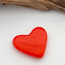 Orange Fused Glass Heart