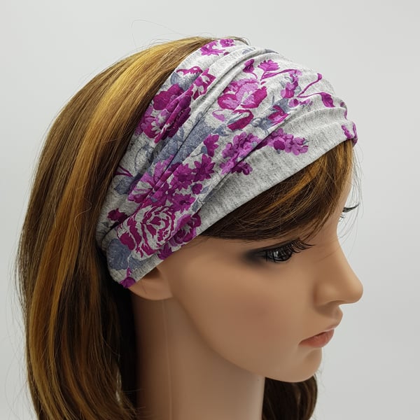 Elasticated headband, wide hair bandanna, workout, hippie, sports, gym, yoga